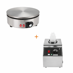 Electric Crepe Maker Pack Ø 40 cm and Chocolate Warmer - Dynasteel