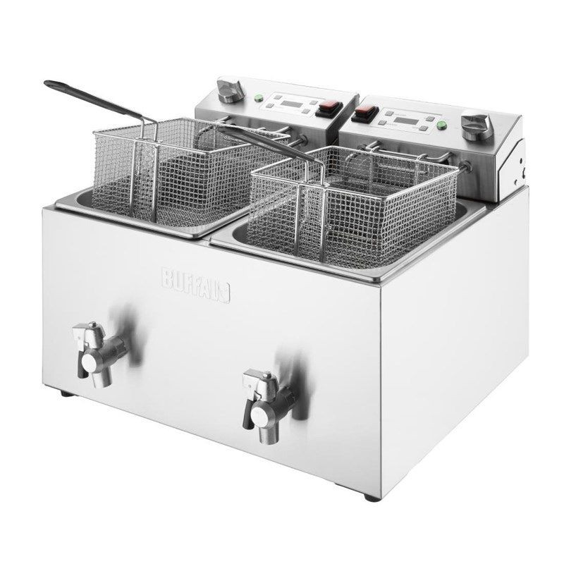 Friteuse Électrique Double avec Minuterie - 2 X 8 L - Buffalo Friteuse Électrique Double avec Minuterie - 2 X 8 L - Buffalo