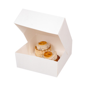 Scatola Pasticcera in Cartone Bianco - 29 x 29 cm - Confezione da 25 - FourniResto