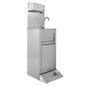 Lavandino a Pedale con Pattumiera, Distributore di Sapone e Carta - Dynasteel