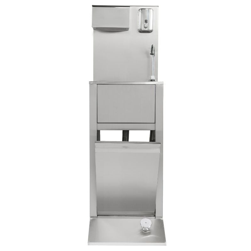 Lavandino a Pedale con Pattumiera, Distributore di Sapone e Carta - Dynasteel Lavandino a Pedale con Pattumiera, Distributore di Sapone e Carta - Dynasteel