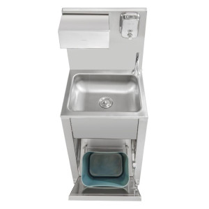 Lavandino a Pedale con Pattumiera, Distributore di Sapone e Carta - Dynasteel