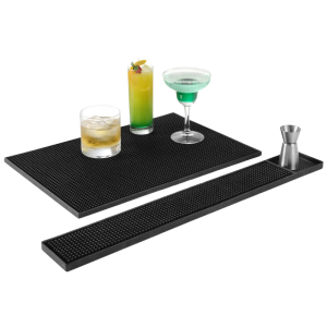 Tappetino da Bar in Gomma Nera - 300x150 mm