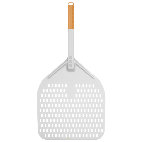 Pelle à Pizza Perforée Carrée avec Manche Court - 350x710 mm