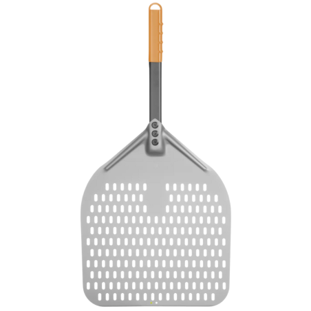 Pala per Pizza Quadrata Forata con Manico Corto - 350x710 mm