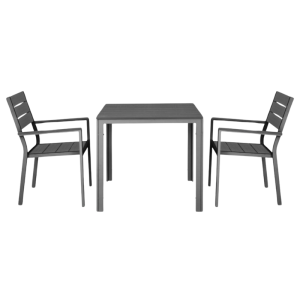 Valletta Slatted Chairs in Gray - Set of 4