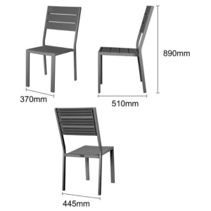 Sedia a Doghe Valletta in Grigio - Set di 4