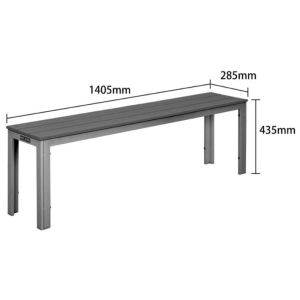 Valletta Slatted Benches in Gray - Set of 2