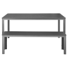 Valletta Slatted Benches in Gray - Set of 2