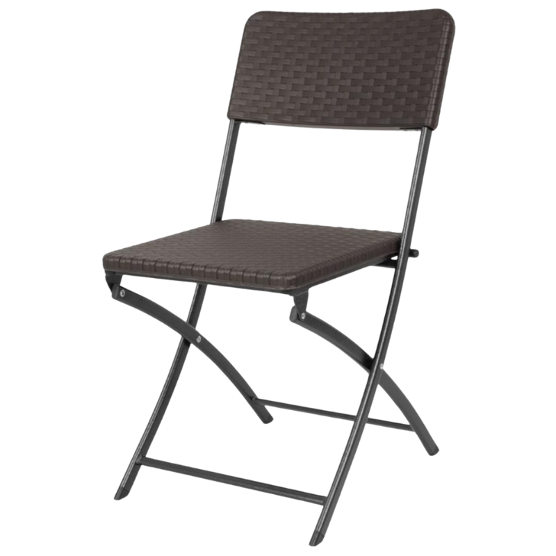 Sedie pieghevoli in rattan PE marrone - Set di 2