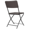 Sedie pieghevoli in rattan PE marrone - Set di 2