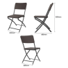 Sedie pieghevoli in rattan PE marrone - Set di 2