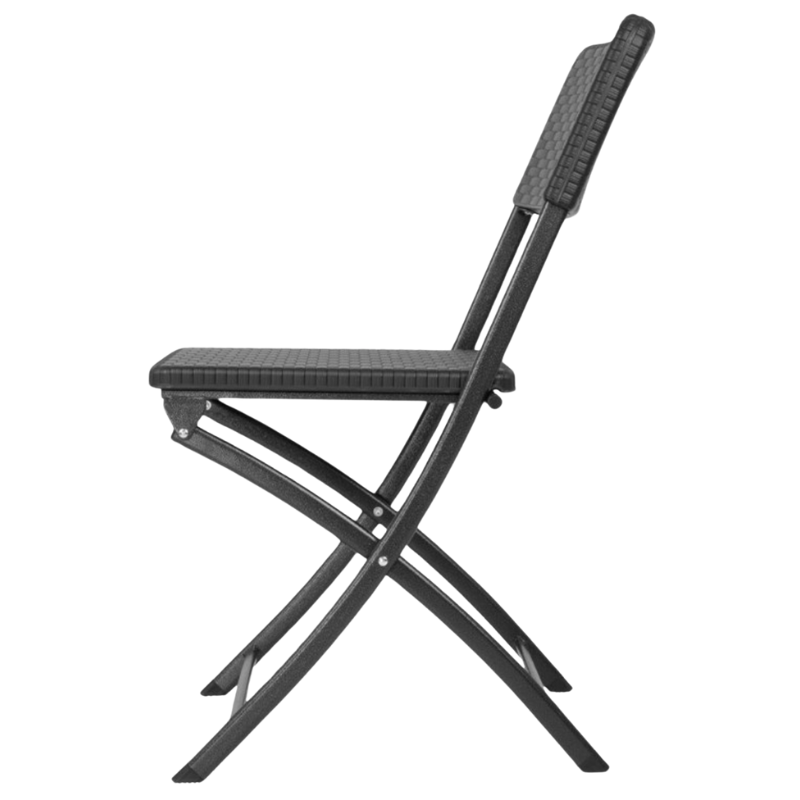 Sedie pieghevoli in rattan PE nero - Set di 2