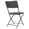 Sedie pieghevoli in rattan PE nero - Set di 2