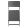 Sedie pieghevoli in rattan PE nero - Set di 2