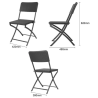 Sedie pieghevoli in rattan PE nero - Set di 2