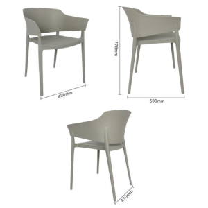 Lorenzo Gray Café Armchairs - Set of 2