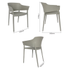 Lorenzo Gray Café Armchairs - Set of 2