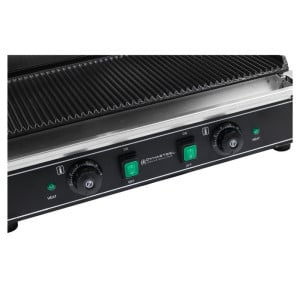 Grill a contatto doppio piastre scanalate