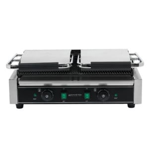 Grill a contatto doppio piastre scanalate