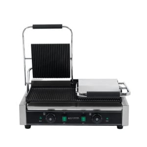 Grill a contatto doppio piastre scanalate