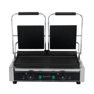 Grill a contatto doppio piastre scanalate