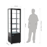 Vetrina Refrigerata - Porta Curva - Nero Serie C 235 L