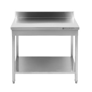 Tavolo Inox 800x700 mm Alzatina e Ripiano Basso