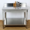 Tavolo Inox 800x700 mm Alzatina e Ripiano Basso