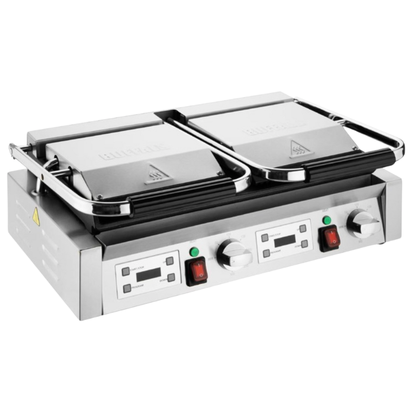 Grill a contatto doppio piastre scanalate Grill a contatto doppio piastre scanalate