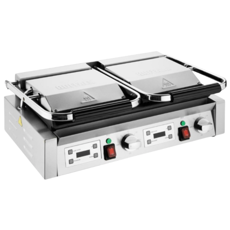 Grill a contatto doppio piastre scanalate