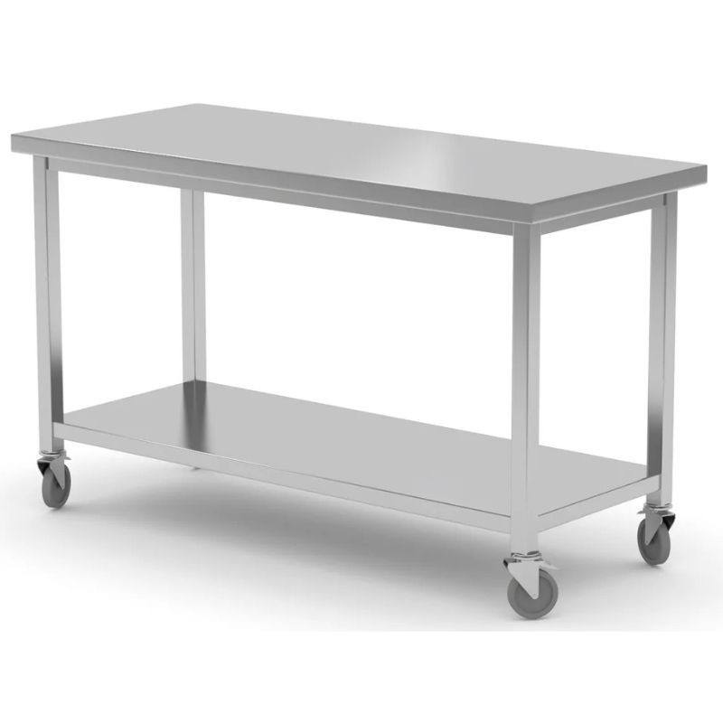 Tavolo Mobile con Scaffale-Avvitato - 1200x600 mm - HENDI