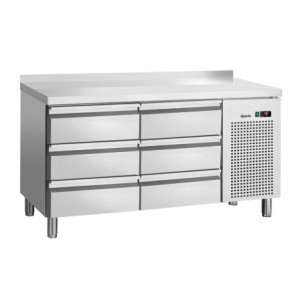 Tavolo Refrigerato Positivo 6 Cassetti GN 1/1 con Alzatina
