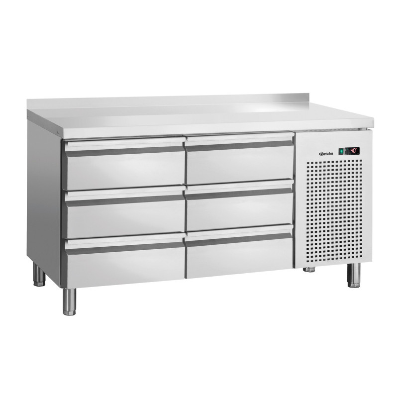 Tavolo Refrigerato Positivo 6 Cassetti GN 1/1 con Alzatina