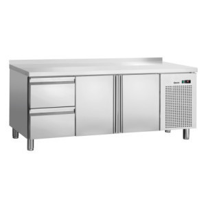 Tavolo Refrigerato Positivo 2 Porte e 2 Cassetti GN 1/1 con Alzatina