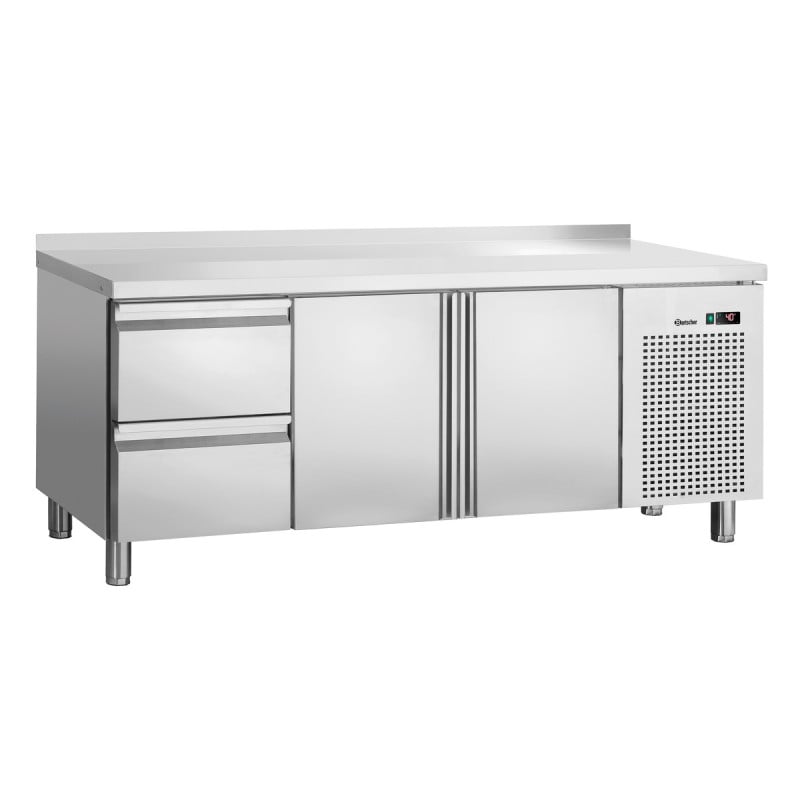 Tavolo Refrigerato Positivo 2 Porte e 2 Cassetti GN 1/1 con Alzatina