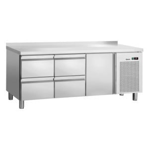 Tavolo Refrigerato Positivo 1 Porta e 4 Cassetti GN 1/1 con Alzatina