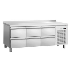 Tavolo Refrigerato Positivo 6 Cassetti GN 1/1 con Alzatina