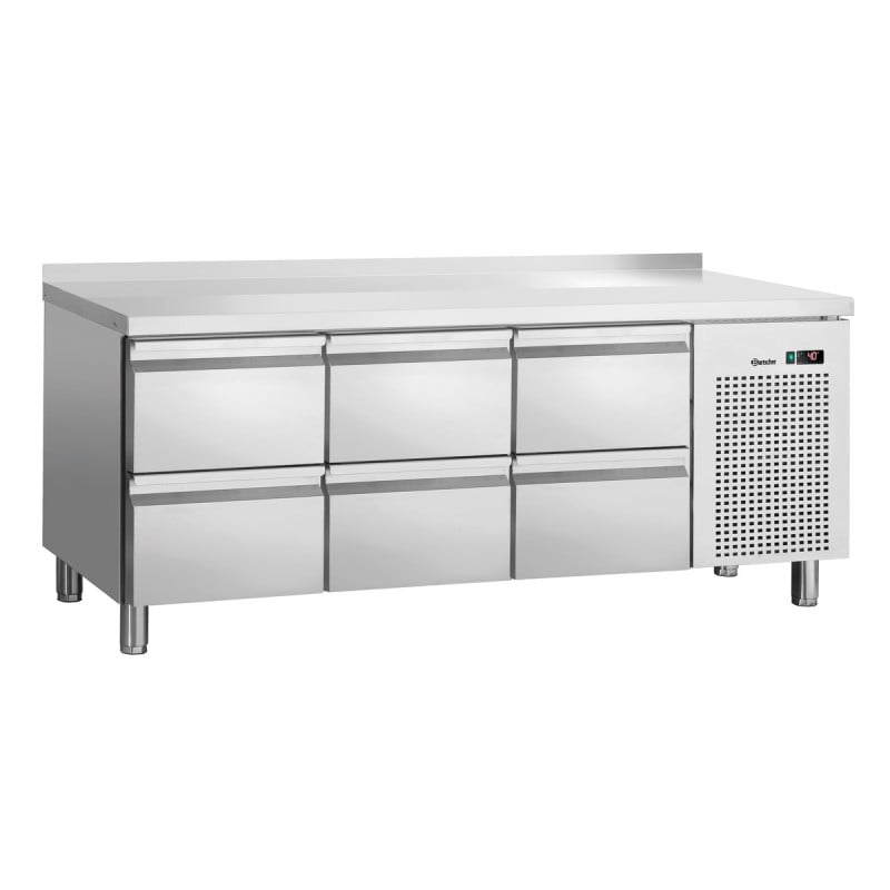 Tavolo Refrigerato Positivo 6 Cassetti GN 1/1 con Alzatina