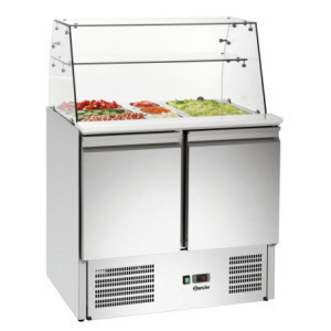 Vetrina in Vetro per Saladette Refrigerata a 2 Porte