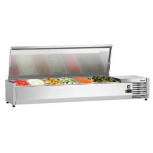 Saladette Refrigerata da Appoggio Inox - 5 x GN 1/3 + 1 x GN 1/2