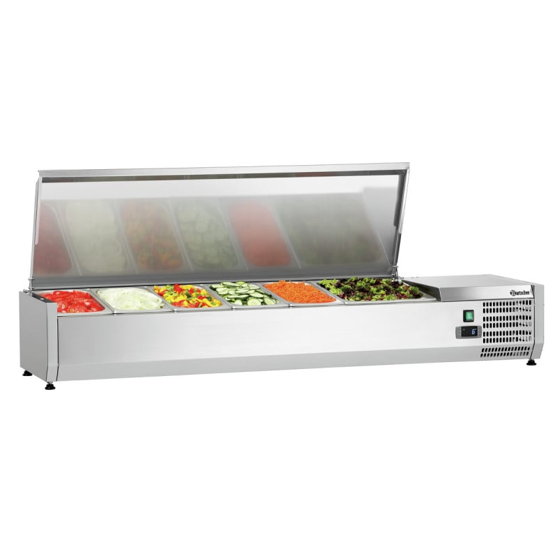Saladette Refrigerata da Appoggio Inox - 5 x GN 1/3 + 1 x GN 1/2