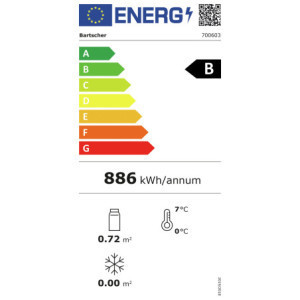 Armadio Refrigerato Positivo Vetrato Inox - 461 L - Bartscher