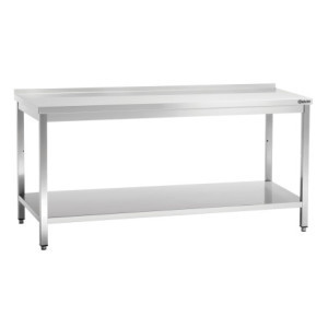 Tavolo da Lavoro in Acciaio Inox con Ripiano Inferiore e Alzatina - P 700 mm - L 1800 mm - Bartscher