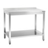 Stainless Steel Work Table with Lower Shelf and Backsplash - D 700 mm - L 1000 mm - Bartscher