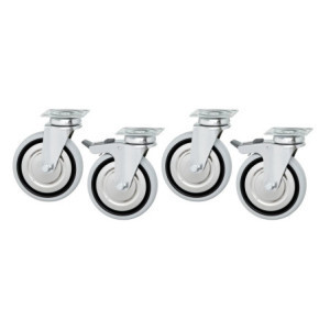 Ruote per Mobile Inox Basso e Armadio Riscaldante - Set di 4 - Bartscher