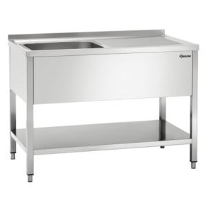 Lavello 1 Vasca con Schienale e Ripiano Inferiore - L 1200 x P 700 mm - Bartscher