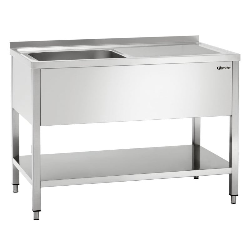 Lavello 1 Vasca con Schienale e Ripiano Inferiore - L 1200 x P 700 mm - Bartscher