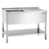 Lavello 1 Vasca con Schienale e Ripiano Inferiore - L 1200 x P 700 mm - Bartscher