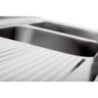 Lavello a 2 Vasche con Passaggio Lavastoviglie, Alzatina e Ripiano Inferiore - L 1800 x P 700 mm - Bartscher